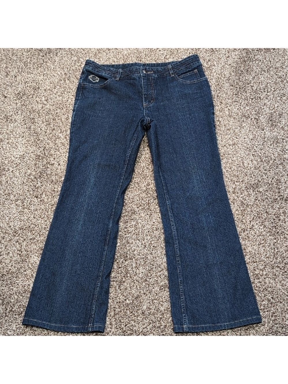 Harley Davidson Boot Cut Stretchy Denim Jeans Size 10